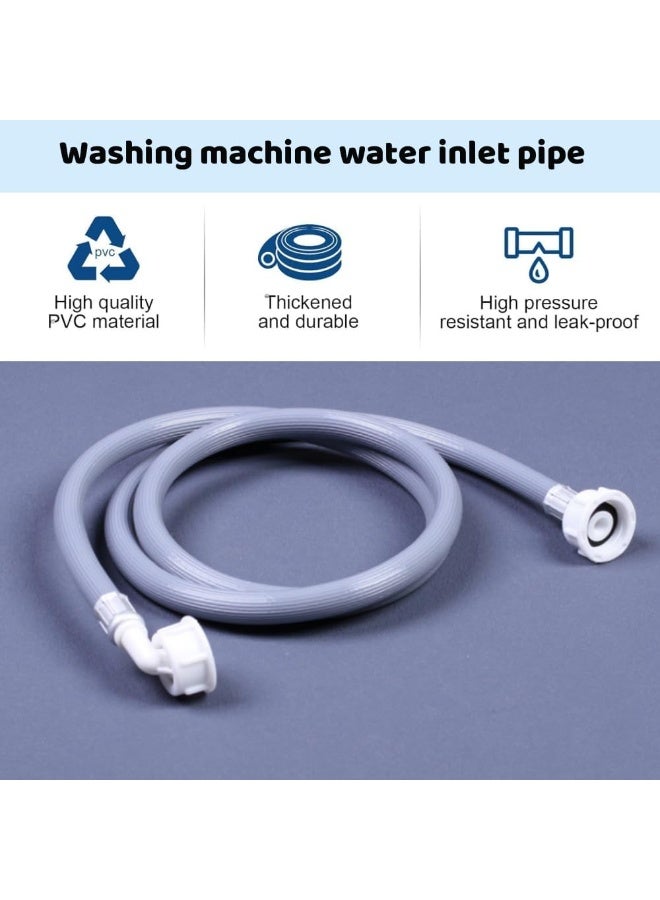 971 Junction 1.5M Universal Washing Machine & Dishwasher Inlet Hose, Standard 3/4 inch Fitting Premium Heavy Duty Flexible 150cm Pipe with 90 Degree Space-Saving Bend - Heavy Duty, Explosion-Proof, Flexible Grey Extension Tube - Image 3