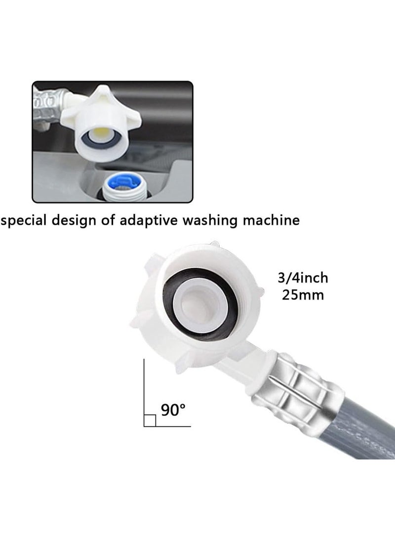 971 Junction 1.5M Universal Washing Machine & Dishwasher Inlet Hose, Standard 3/4 inch Fitting Premium Heavy Duty Flexible 150cm Pipe with 90 Degree Space-Saving Bend - Heavy Duty, Explosion-Proof, Flexible Grey Extension Tube - Image 2
