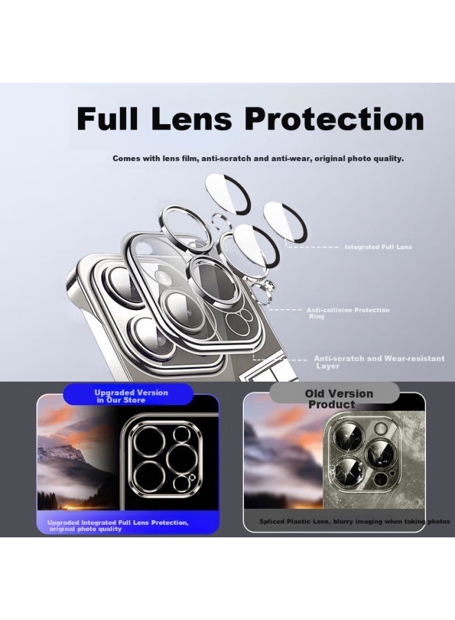 Hongzhuo Magnetic Detachable Stand For Apple 16 Pro Phone Case Iphone 16 Pro Protective Cover Electroplated Frameless Ultra-Thin Anti-Drop Rotating Support Shell Titanium Black - Image 2
