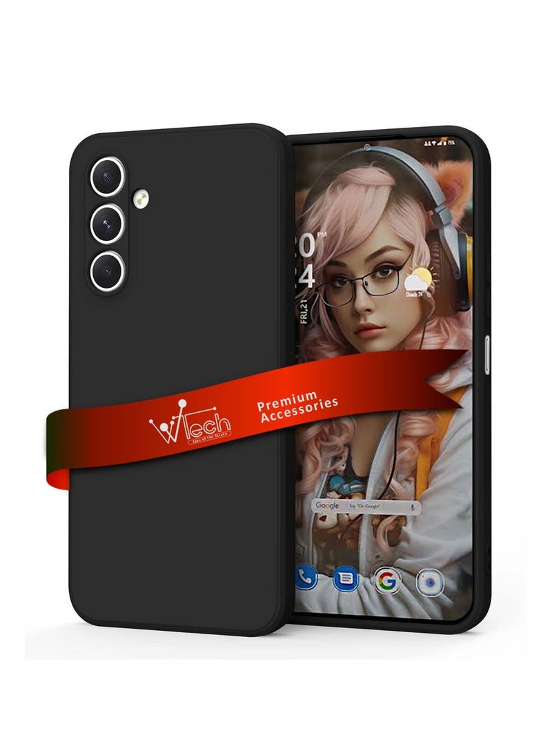 Wtech Samsung Galaxy A16 5G 2024 Premium Liquid Silicone Case Cover - Black - Image 1