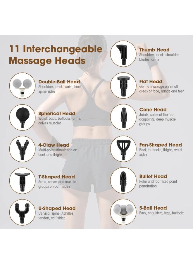 11-IN-1 Electric Massage Gun 99 Level Powerful Fascia Gun High-Frequency Vibration Body Massage Gun Arms Leg Muscle masajeador - Image 4