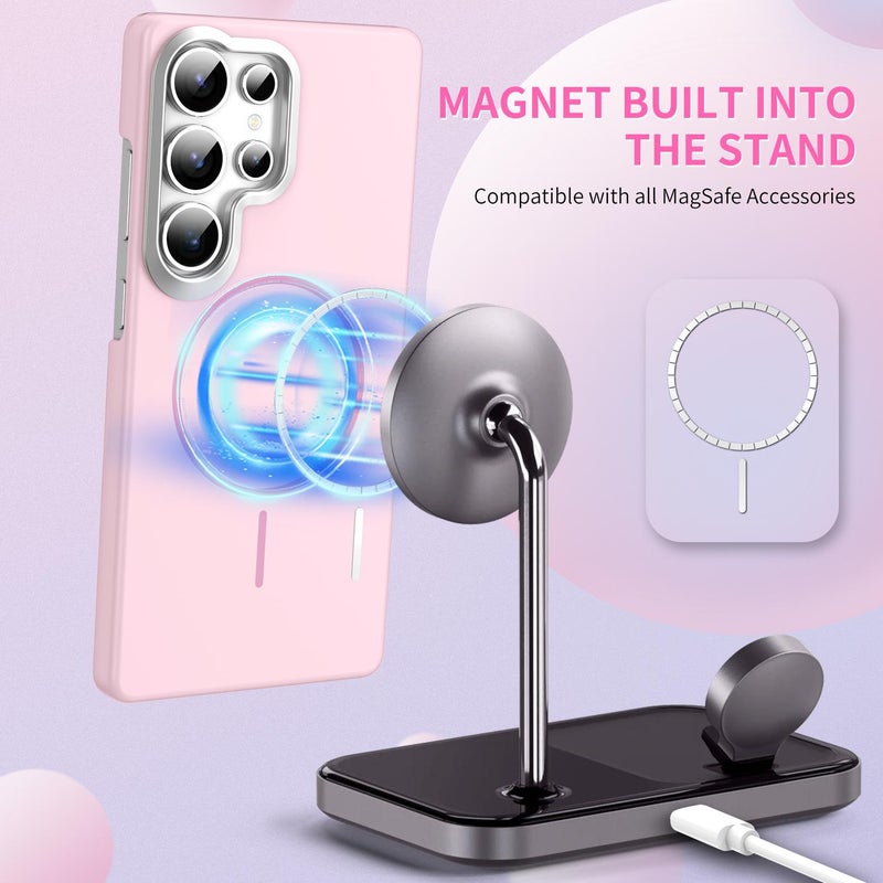 إيروريكس جراب هاتف Samsung Galaxy A36 5G Gold Armor PC Thin Circle MagSafe المقاوم للصدمات (وردي) - Image 3