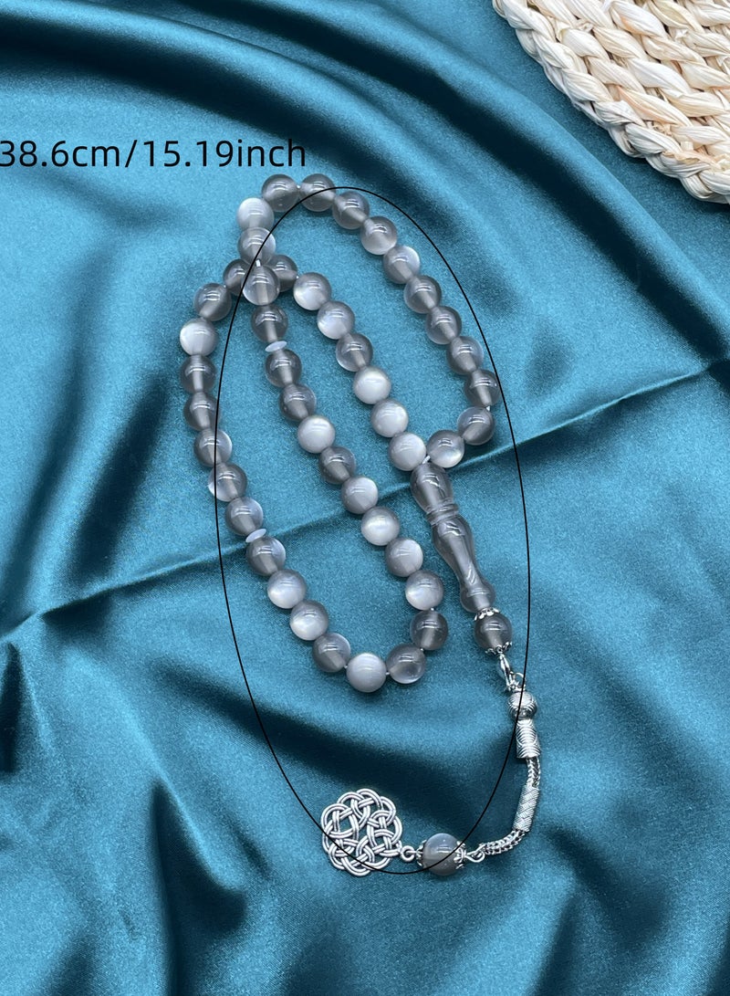 10mm 45-bead cat-eye resin bracelet, Hui ethnic daily prayer beads - Image 4