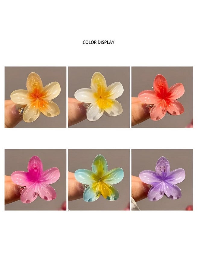 Pactiv 6 Pieces Floral Hair Claw Clips Set - Elegant, Minimalist, Multi-Colored Hair Accessories with Flower Shapes - Suitable for Women Ages 14+, Various Sizes, Spring and Summer Fashion Essentials - Image 3