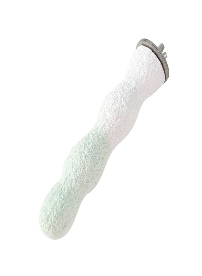 YOOSO WING Bird Perches for Cage, Abrasive Surface High Calcium Mineral Parrot Perch Stand - Bird Nail File for Claw & Beak Health, Colorful Ceramic Bird Cage Accessories (Green, Coral) - Image 1
