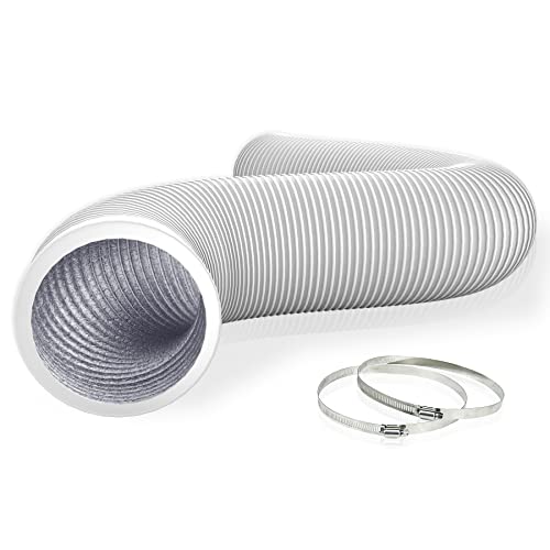Flehomo 4Inch 25Ft Aluminum Ducting, Flexible Heavy Duty 4 Layer Protection Ducting Vent Hose for HVAC Ventilation and Exhaust, Duct Fan System, White - Image 1