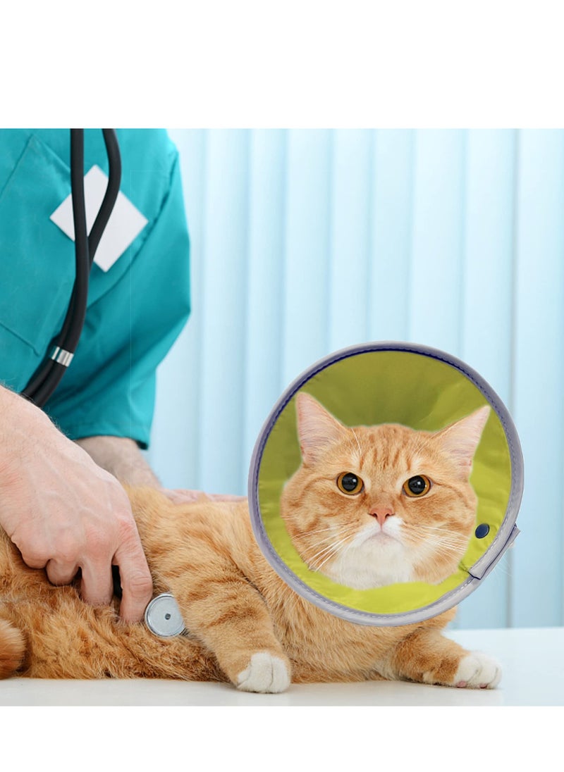 KASTWAVE - Cat Recovery Collar,Soft and Comfy  Collar for Cats - Adjustable Neck Cone for Cats and Kittens After Surgery - Breathable and Lightweight Cat Cone Collar (Yellow Green, Small) - Image 1