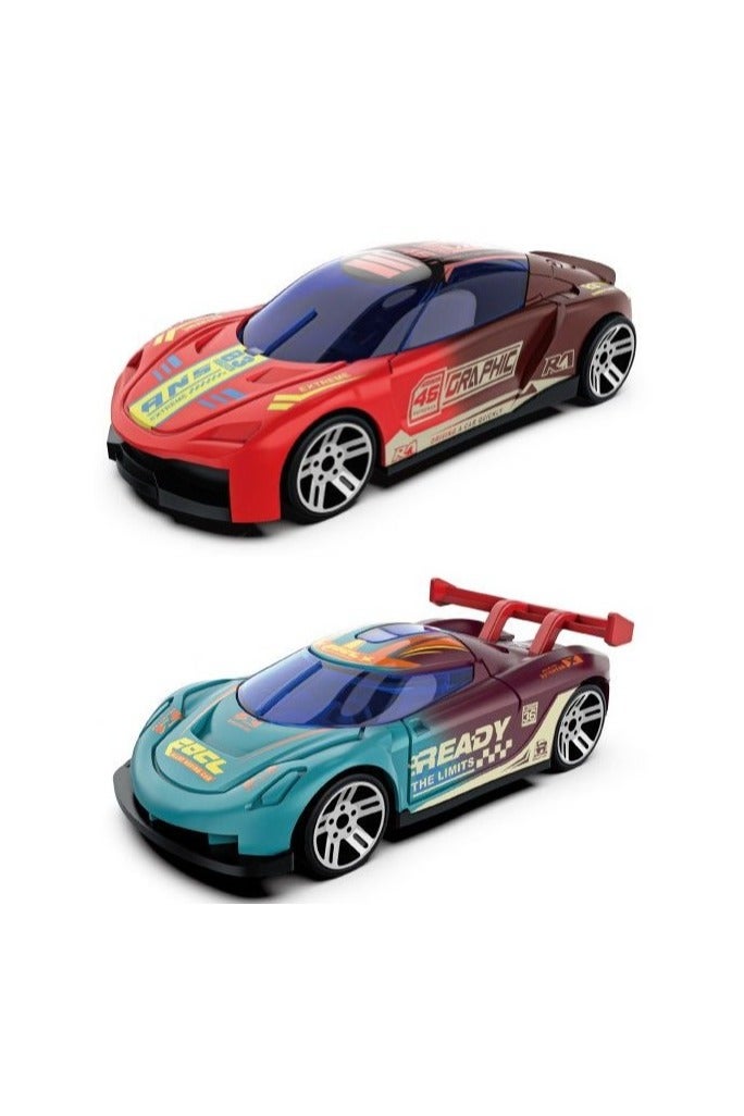 Pack of 2 Alloy Car Model 1:64 Temperature Sensitive Color Change Racing Car Shock Resistant Sports after 35°C - Image 1