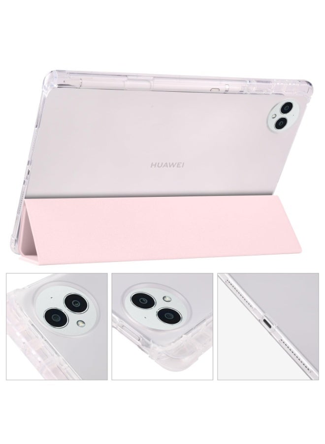 eGreen99 for HUAWEI MatePad Pro 12.2 （2024 / 2025）Case Cover,Transparent Airbag For Anti Drop, Tablet Protective Cover, Triple Fold Multi Angle Design, Automatic Wake-up/sleep, Soft Leather,Pink - Image 3