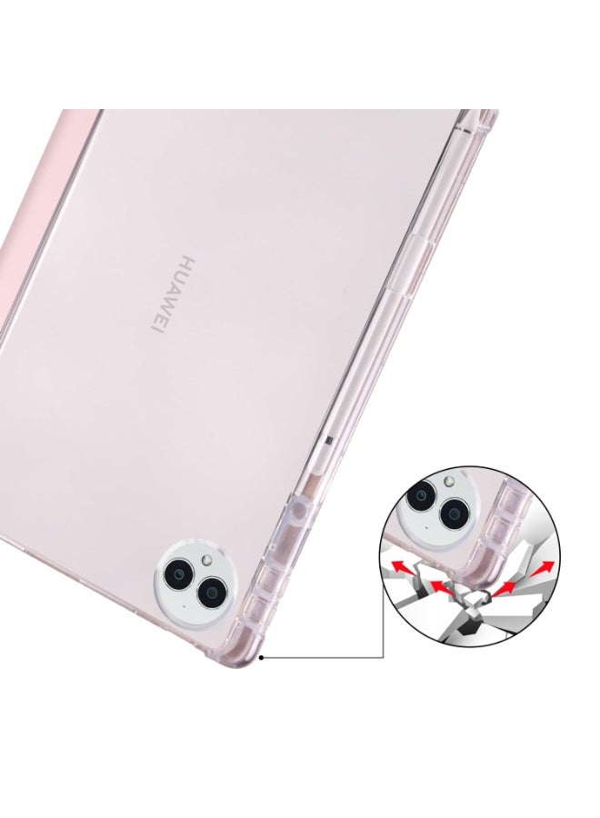 eGreen99 for HUAWEI MatePad Pro 12.2 （2024 / 2025）Case Cover,Transparent Airbag For Anti Drop, Tablet Protective Cover, Triple Fold Multi Angle Design, Automatic Wake-up/sleep, Soft Leather,Pink - Image 4