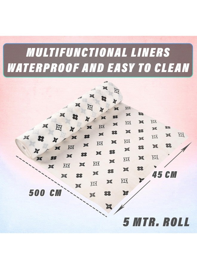 Kuber Industries Shelf Liner | 5 Meter EVA Kitchen Cabinet Shelf Mat | Anti-Slip Bathroom Mat | Fridge Mat | Table Mat | Star Print Print Wardrobe Mat | White - Image 3