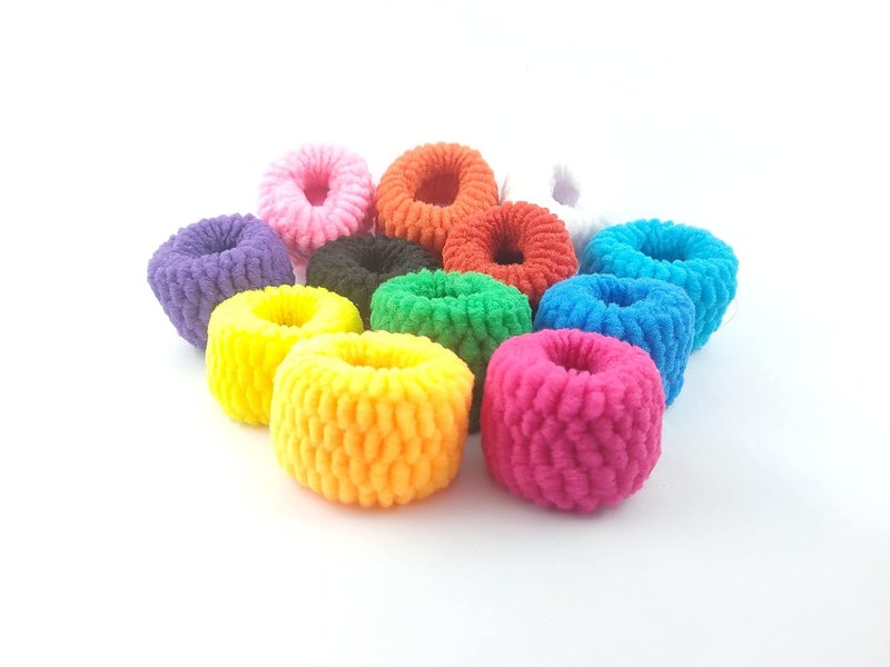 advancedestore Ring Band Hair Scrunchie Hair Ties Ponytail Holder for Girls and women Multicolourmoq 12 Pieces - Image 1