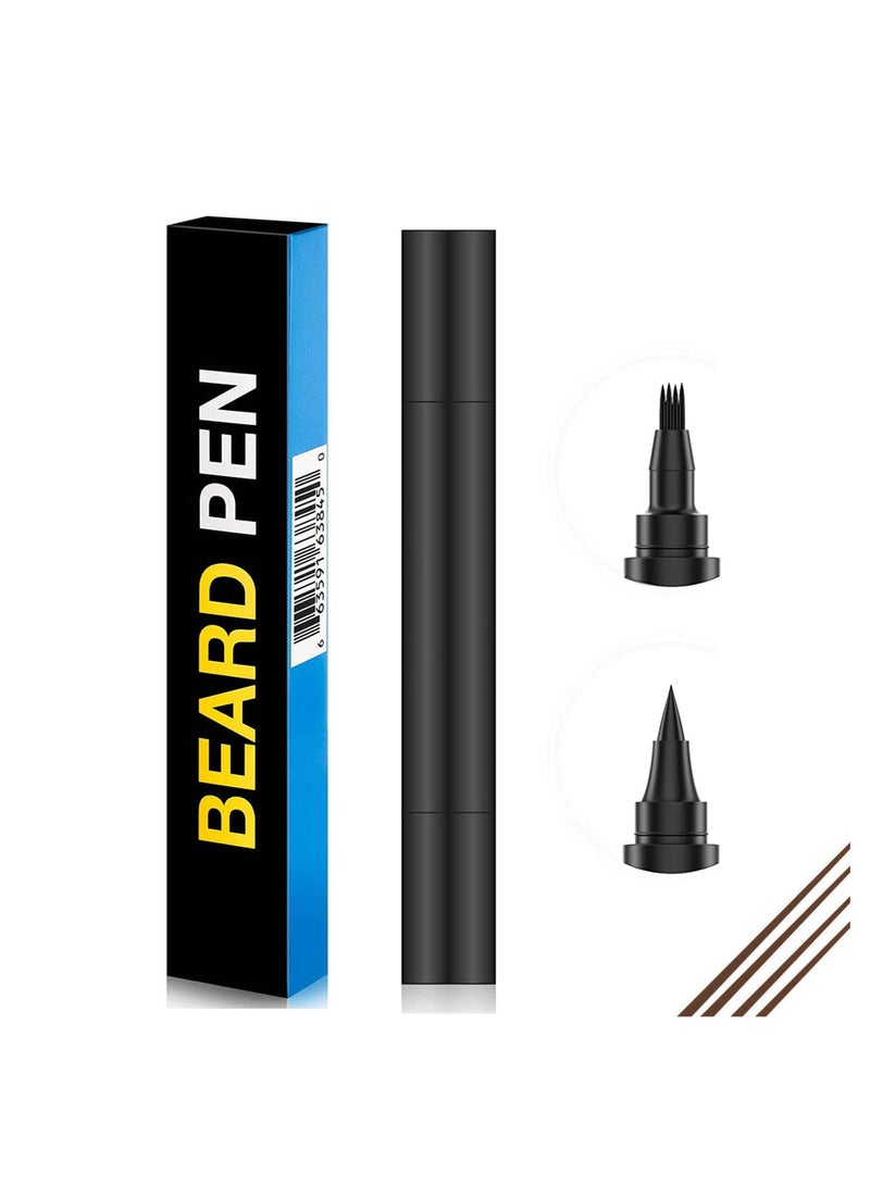 Generic Waterproof Double Headed Beard Filling Pen Set Dark Brown  - Image 1