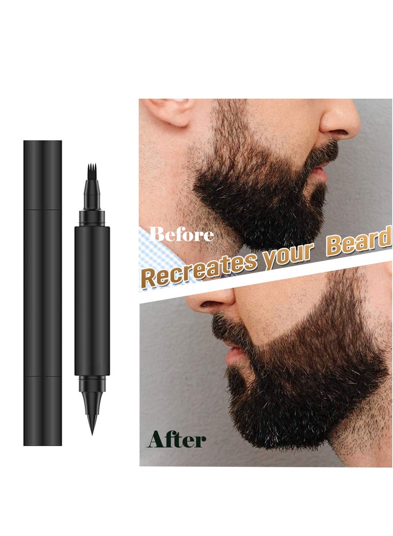 Generic Waterproof Double Headed Beard Filling Pen Set Dark Brown  - Image 3