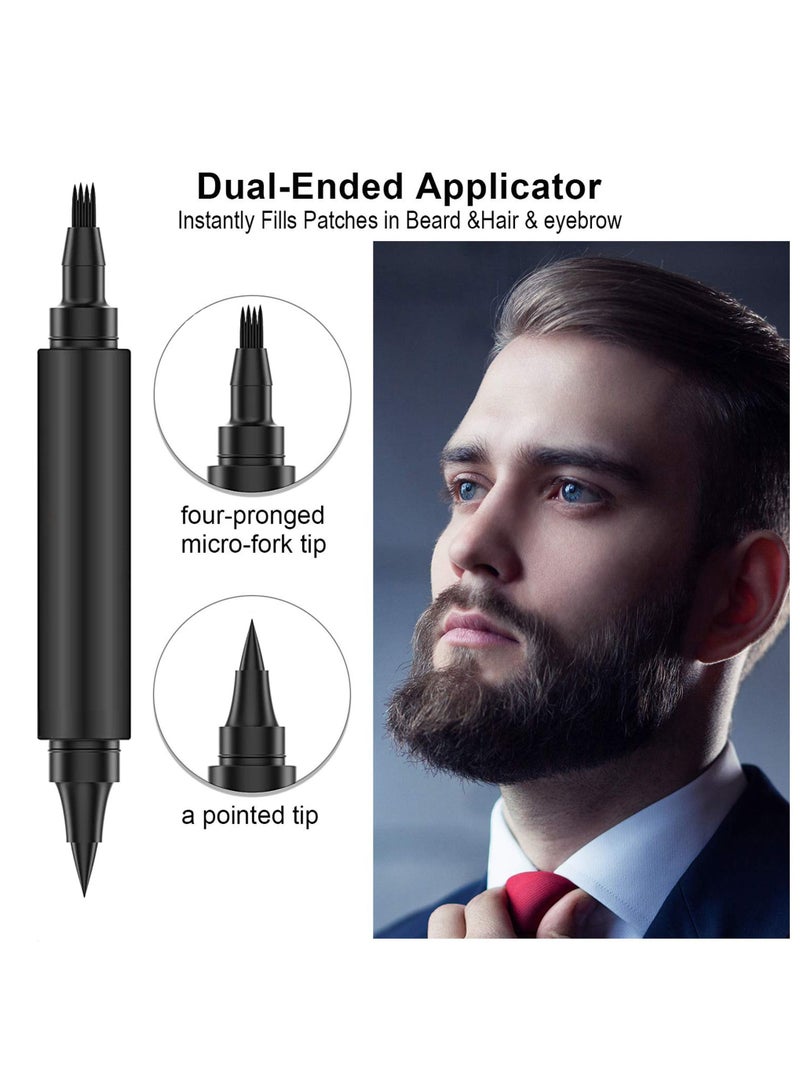 Generic Waterproof Double Headed Beard Filling Pen Set Dark Brown  - Image 4