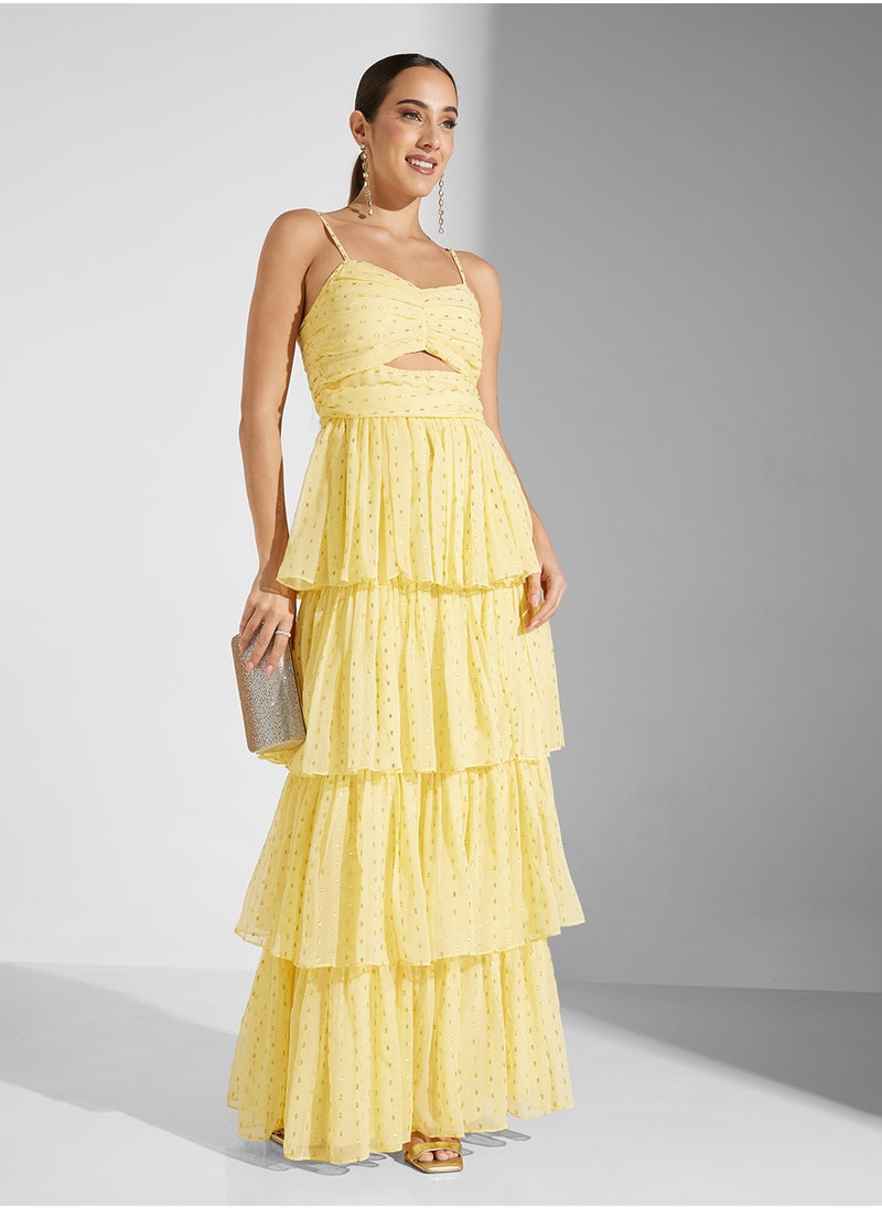 Anaya With Love Cami Tiered Maxi Dress With Cut Out  - Image 1