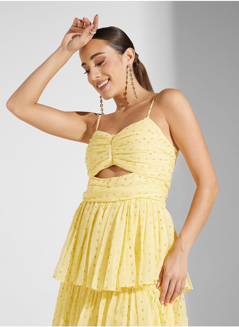 Anaya With Love Cami Tiered Maxi Dress With Cut Out  - Image 3