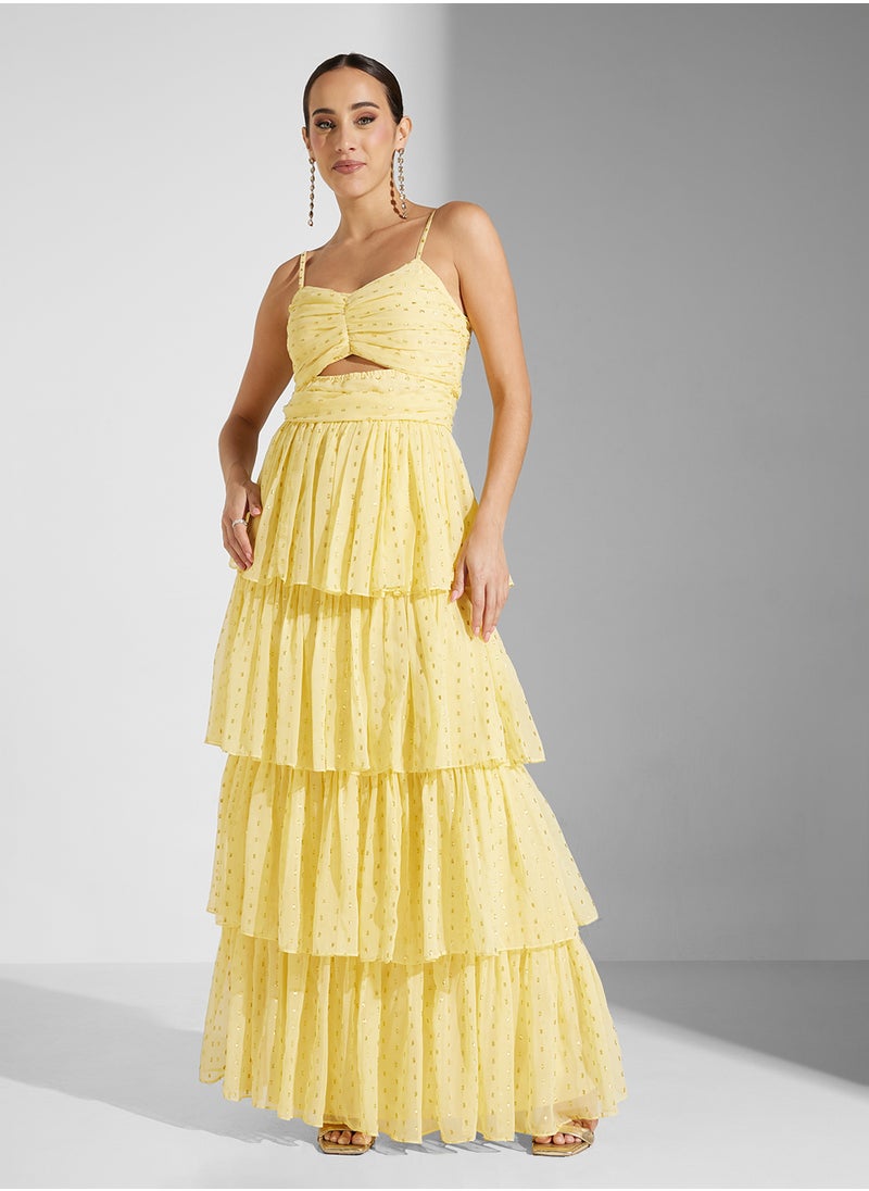 Anaya With Love Cami Tiered Maxi Dress With Cut Out  - Image 4