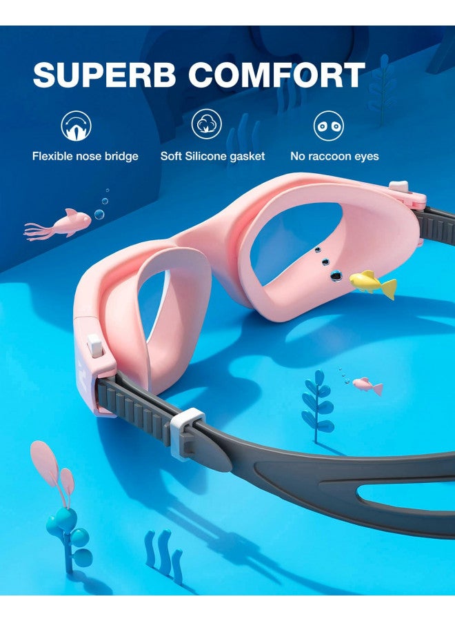 ZIONOR Kids Swim Goggles, G1MINI SE Anti-fog Crystal Clear Swimming Goggles for Kids Age 6-14, Leak Proof Kids Swimming Goggles for Children Boy Girl with UV Protection (Clear Pink) - Image 4