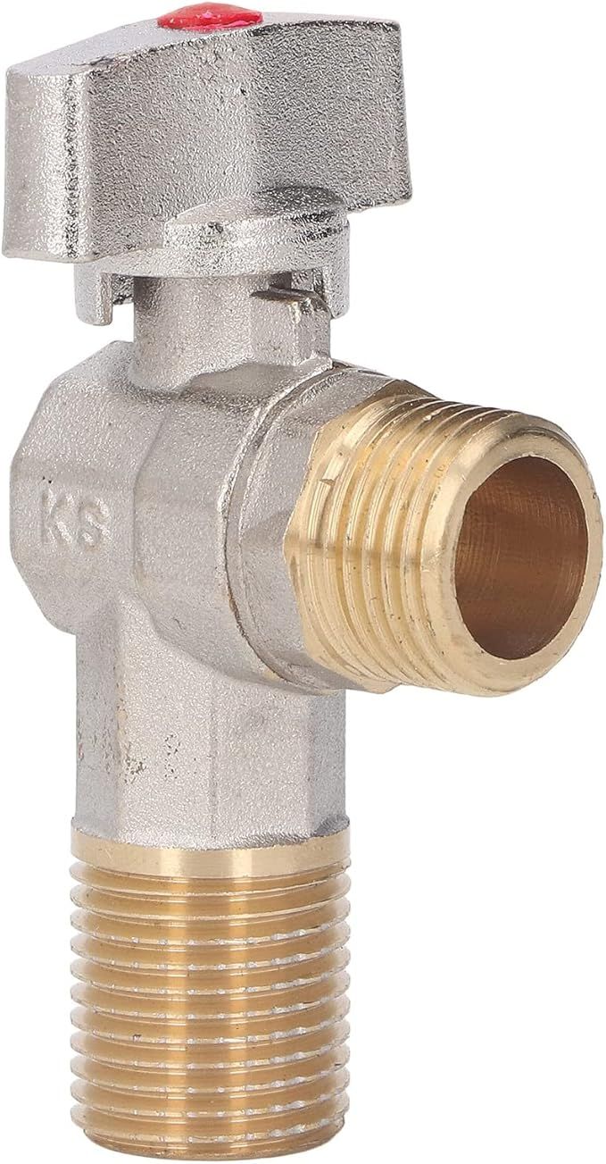 Red GLOGLOW Cold Hot Water Supply Valve Durable Brass Construction G1 2 Thread Large For Kitchen Bathroom - Image 1