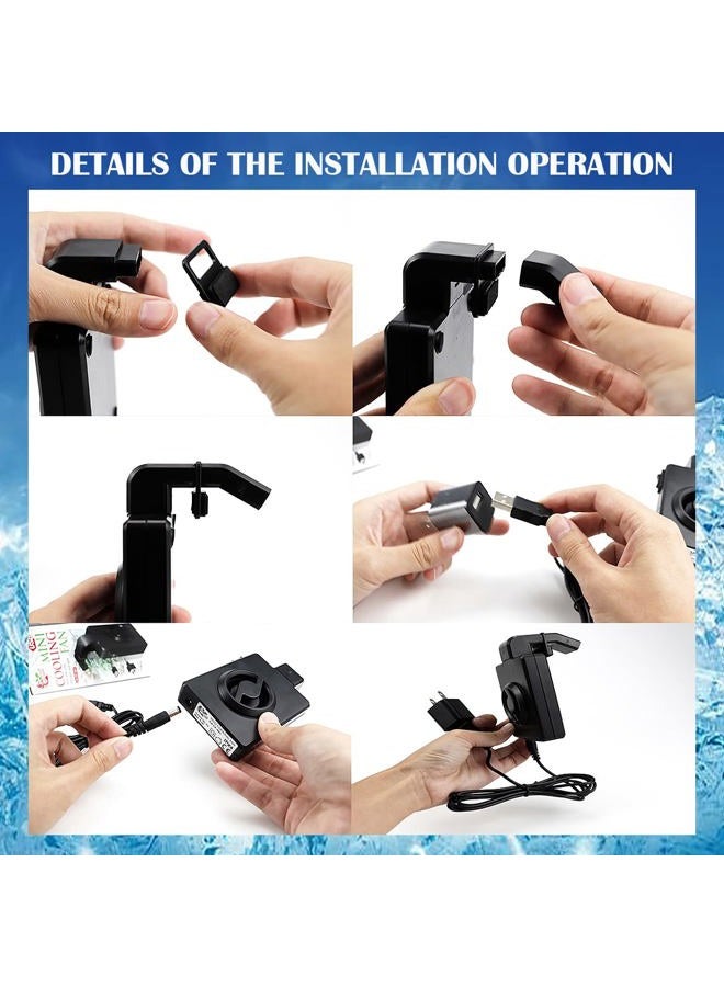 YOLUFER Mini Aquarium Cooler Aquarium Power Saving Cooling Fan Silent Cooling Fan USB Fish Tank Cooling Fan for Mini Fish Tank (US Plug) - Image 4