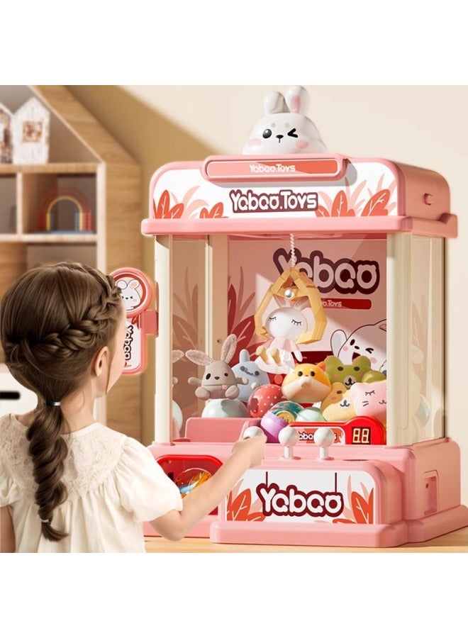 2024 Children's Grab Doll Machine Clip Doll Large Small Household Mini Gashapon Toy Gift For Boys And Girls-color:Light Version [large Size Luxury Model - Toffee Rabbit] Comes With 7 Candies + 40 Dolls + 10 Gashapon + Dual Power Supply - Image 2