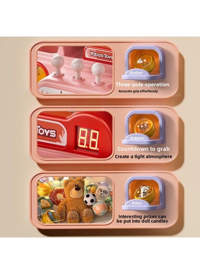 2024 Children's Grab Doll Machine Clip Doll Large Small Household Mini Gashapon Toy Gift For Boys And Girls-color:Light Version [large Size Luxury Model - Toffee Rabbit] Comes With 7 Candies + 40 Dolls + 10 Gashapon + Dual Power Supply - Image 4