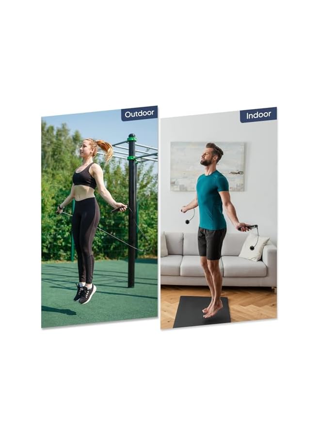 arboleaf حبال قفز لاسلكية للبالغين للياقة البدنية، حبل سرعة ذكي مع عداد رقمي للرجال والنساء والأطفال، حبل قفز قابل للتعديل مع تحليل بيانات التطبيق لتمارين حرق الدهون - داخلي/خارجي - Image 2