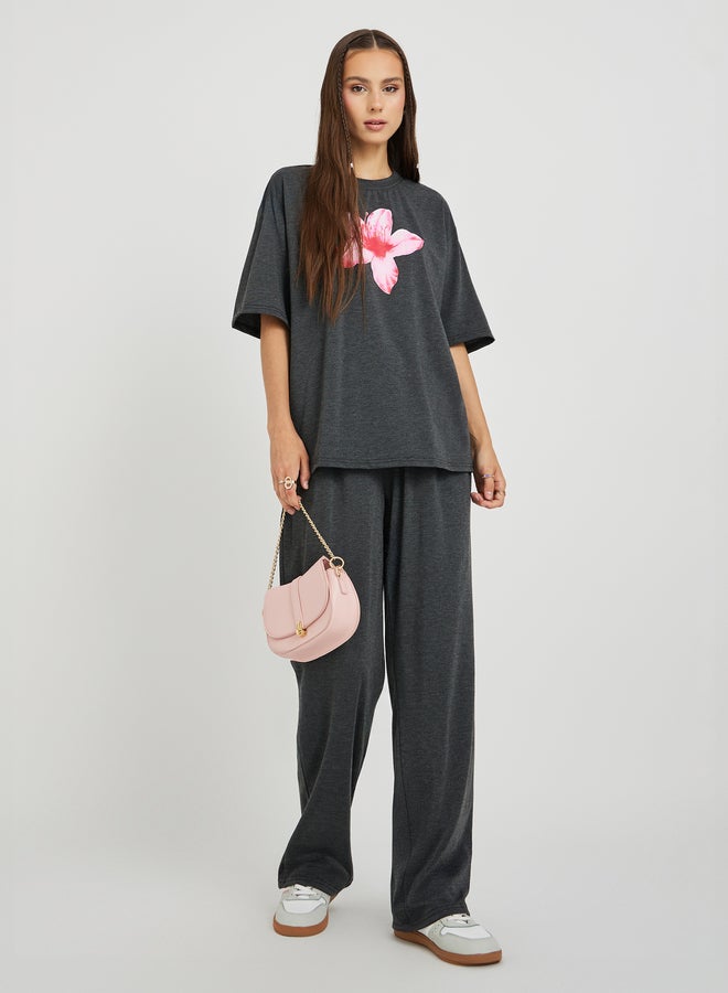 Take Two Graphic Print Short Sleeve T-Shirt and Joggers Co-Ords - Image 1