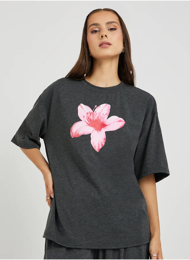 Take Two Take Two Graphic Print Short Sleeve T-Shirt and Joggers Co-Ords