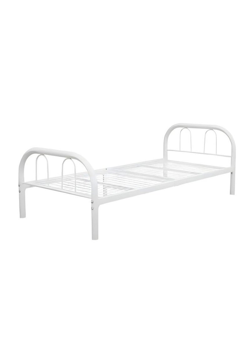 l'elefante l'elefante Single Metal Bed Frame 90x190 cm – Heavy Duty Steel Bed for Adults, Staff, Hostel & Guest Room – White Powder Coated Finish – Noise-Free, Strong & Easy to Assemble  - Image 1