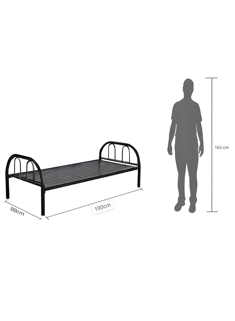 l'elefante l'elefante Single Metal Bed Frame 90x190 cm – Heavy Duty Steel Bed for Adults, Staff, Hostel & Guest Room – White Powder Coated Finish – Noise-Free, Strong & Easy to Assemble  - Image 3