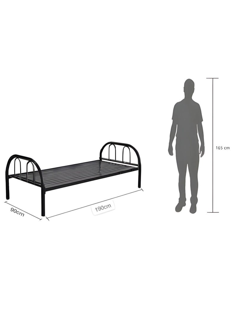 UNIKSAR Single Metal Bed Frame 90x190 cm – Heavy Duty Steel Bed for Adults, Staff, Hostel & Guest Room –  Noise-Free, Strong & Easy to Assemble - Image 2