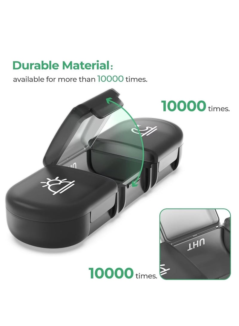 Daily Pill Box Organizer 3 Times a Day, Portable 7 Days Travel Medicine Case with 21 Compartments, Large Weekly Pill Case, Pill Dispenser Container to Hold Vitamin, Medicine, Fish Oil, Supplements, Black - Image 5