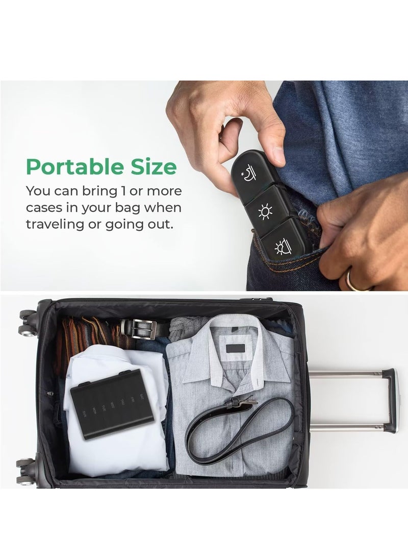 Daily Pill Box Organizer 3 Times a Day, Portable 7 Days Travel Medicine Case with 21 Compartments, Large Weekly Pill Case, Pill Dispenser Container to Hold Vitamin, Medicine, Fish Oil, Supplements, Black - Image 3