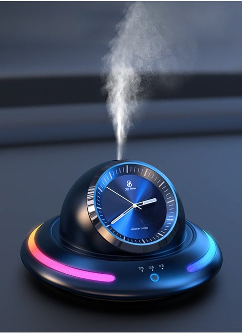 تقنية تنقية الهواء الذكية والعلاج العطري، موزع عطور طويل الأمد على شكل ساعة خفيفة للسيارة مع 3 زجاجات عطر قابلة لإعادة التعبئة (أزرق داكن)