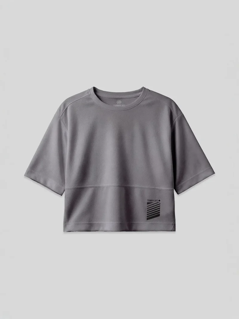 تومي لايف TOMMY Oversized Polyester Crew Neck T-Shirt With Pocket
