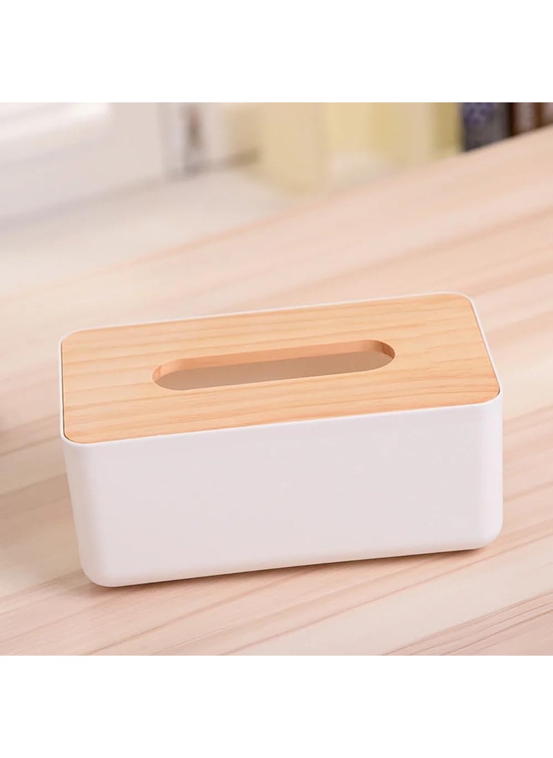 CLICKSY CLICKSY Wood Tissue Box Cover for Disposable Paper Facial Tissues, Wooden Rectangular Tissue Box Holder for Storage on Bathroom Vanity, Countertop, Bedroom Dresser, Night Stand, Desk  - Image 2