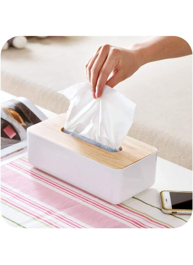 CLICKSY CLICKSY Wood Tissue Box Cover for Disposable Paper Facial Tissues, Wooden Rectangular Tissue Box Holder for Storage on Bathroom Vanity, Countertop, Bedroom Dresser, Night Stand, Desk  - Image 4