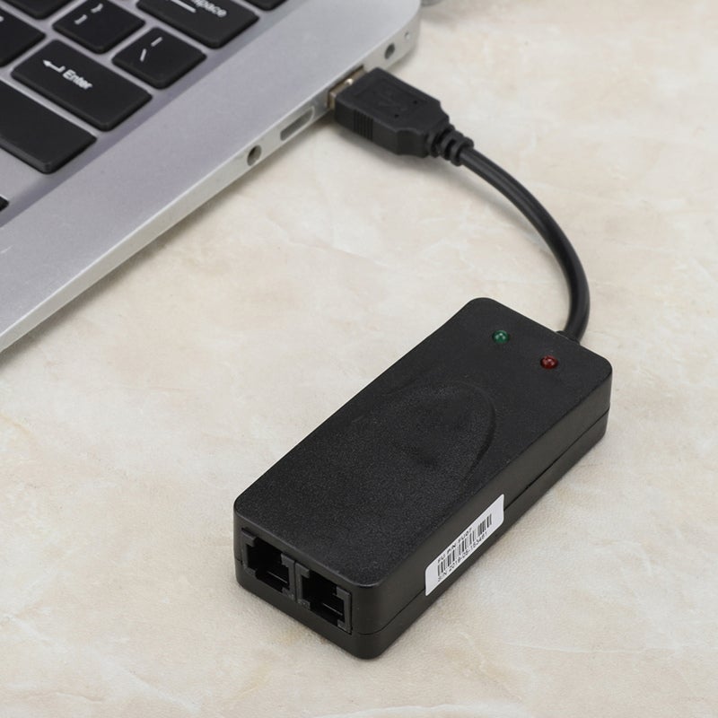 مودم فاكس USB 56K V.92 V.90 بيانات/فاكس خارجي بدون تعريفات يعمل بالتوصيل والتشغيل مودم ثنائي المنفذ لأنظمة ويندوز 10 8 7 XP - مودم فاكس ببروتوكول V.42bis MNP5 للمنزل والمكتب - Image 4