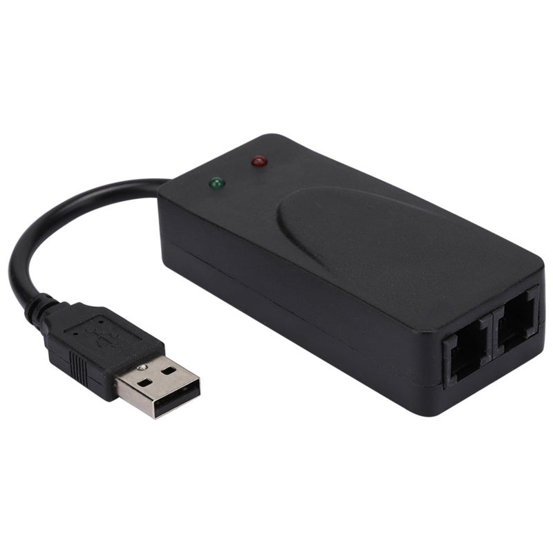 مودم فاكس USB 56K V.92 V.90 بيانات/فاكس خارجي بدون تعريفات يعمل بالتوصيل والتشغيل مودم ثنائي المنفذ لأنظمة ويندوز 10 8 7 XP - مودم فاكس ببروتوكول V.42bis MNP5 للمنزل والمكتب - Image 2