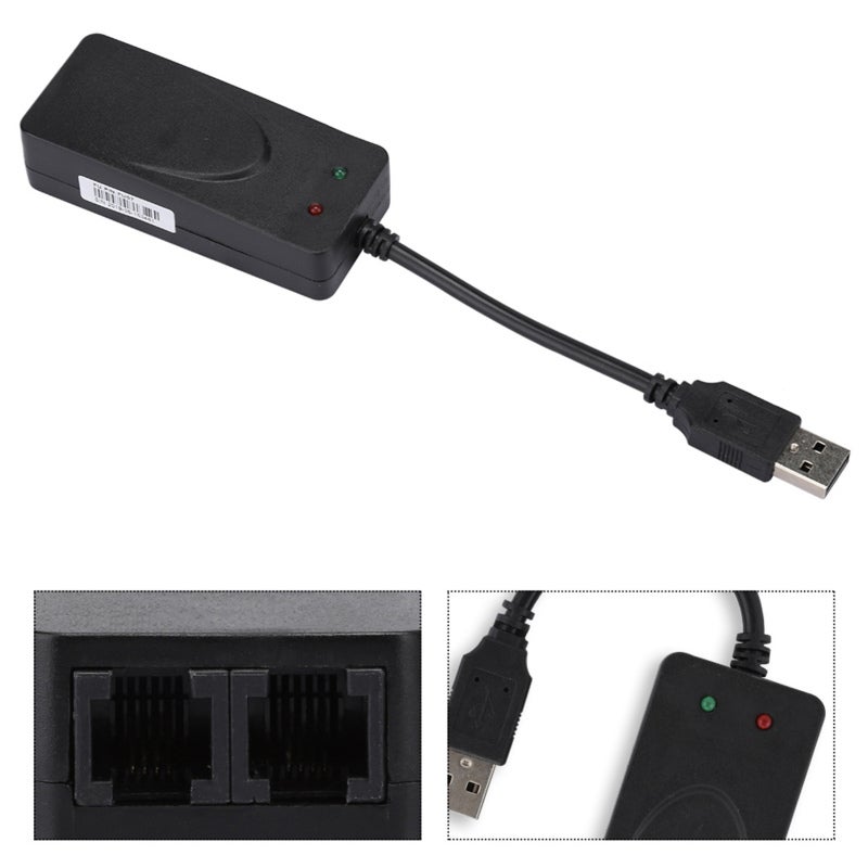 مودم فاكس USB 56K V.92 V.90 بيانات/فاكس خارجي بدون تعريفات يعمل بالتوصيل والتشغيل مودم ثنائي المنفذ لأنظمة ويندوز 10 8 7 XP - مودم فاكس ببروتوكول V.42bis MNP5 للمنزل والمكتب - Image 5