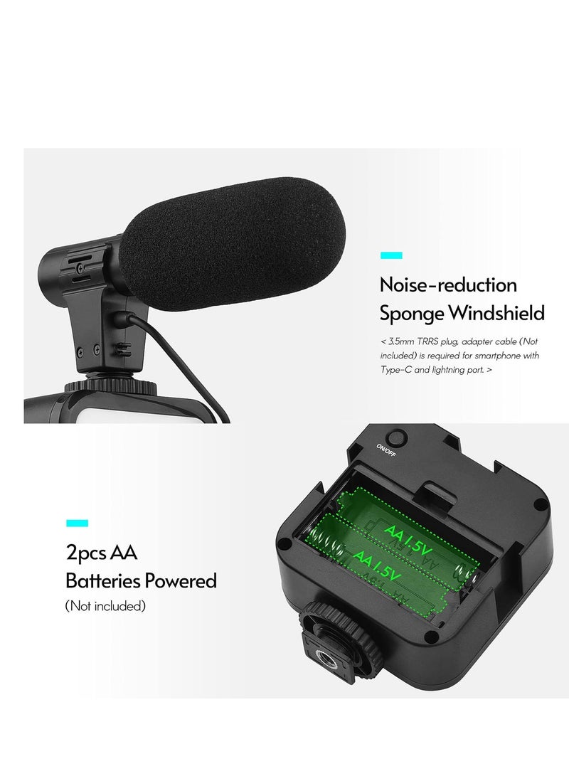 ELTRAZONE Phone Vlog Video Kit with Table Tripod Phone Holder with Cold Shoe Microphone LED Video Light Remote Shutter  - Image 5