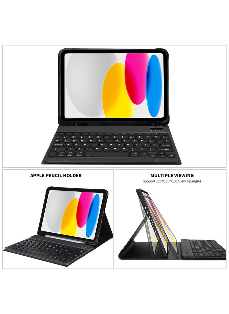 TWEGGON Keyboard Case for Apple iPad 10th Generation 10.9" with Pen Holder Black  - Image 3