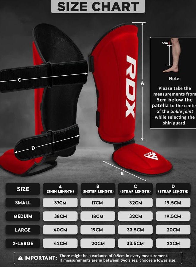 Rdx Shin Guards Kickboxing Muay Thai, SATRA SMMAF Approved, Premium Maya Hide Leather, Leg Instep Protection Pads, MMA Martial Arts kicking Sparring Training Gear, BJJ Karate Boxing Taekwondo, Black - Image 4
