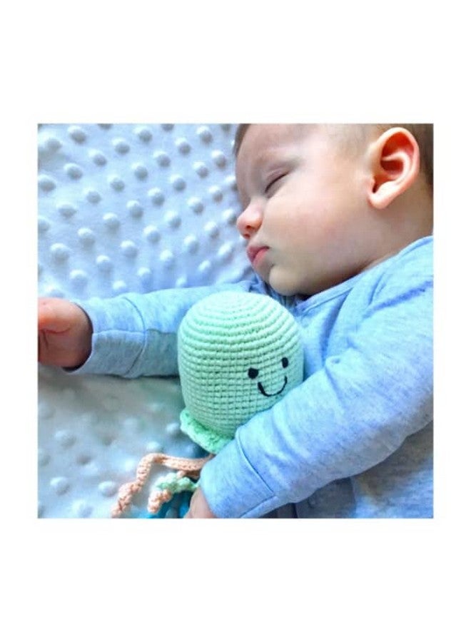 Pebble Fair Trade Handmade Crochet Cotton Jellyfish Baby Rattle - Image 2