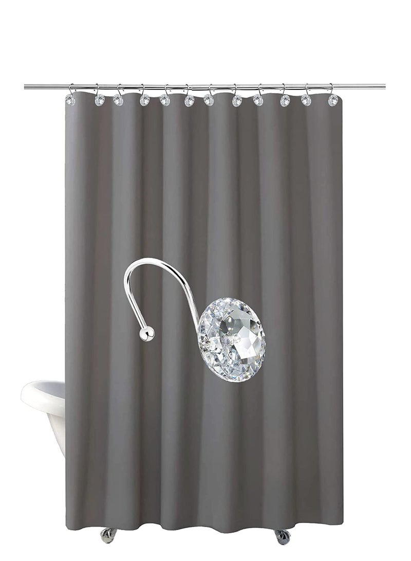 SYOSI Shower Curtain Hooks Rings for Bathroom Stainless Steel Rust Resistant Decorative Rhinestones Shower Curtain Rings Hangers Luxury Crystal for Shower Curtains Clothing Towels 12PCS  - Image 1
