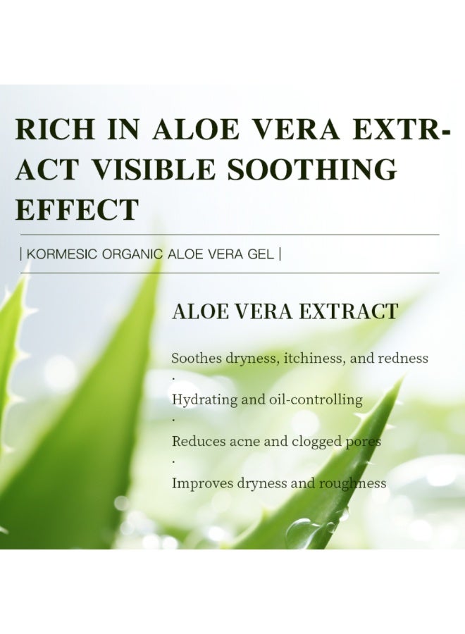 Kormesic Organic Aloe Vera Gel 200ML Moisturizing Repairing Soothing Sunburn Improve Acne Scars Aloe Vera Gel for Face And Body Hydrating Nourishing Healing Skincare Aloevera Gel - Image 5