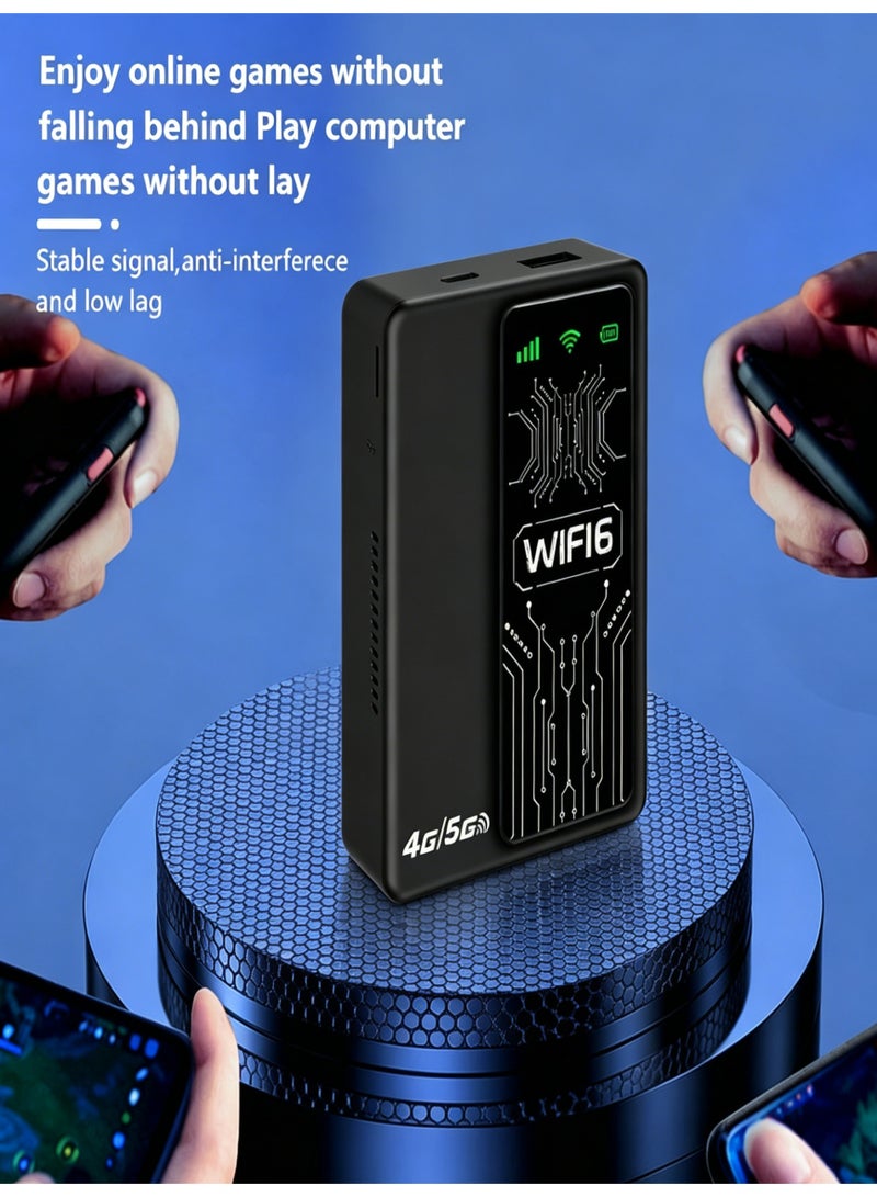 Closeli Mobile/Portable WiFi, 4G WiFi Router, 10000mAh Power Bank, with SIM Card Slot, WiFi 6, Supports 5G SIM Card Router, Plug & Play, WPA/WPA2 Security Encryption, Stable Signal, Wide Coverage, Up to 10+ Devices, for Travel, Gaming, Home & Outdoor Use(Black) - Image 4