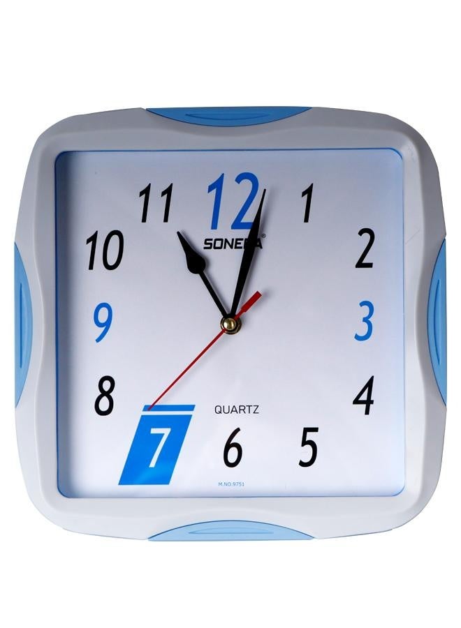 سونيرا ساعة حائط سونيرا -9751- انالوج -كوارتز  -ابيض مع ازرق فاتح اللون - Image 1